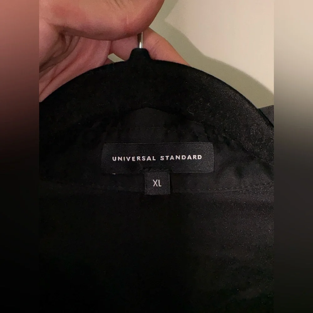Universal Standard Black Stretch‎ Popover Shirt Minimalist Workwear XL